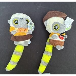 YooHoo & Friends Plush Lemurs Thanksgiving Pilgrims Set Boy Girl Stuffed Monkeys
